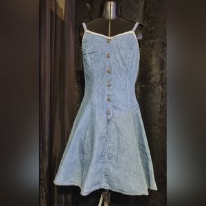 Frederick's of Hollywood | Dresses | 9s Fredricks Of Hollywood Bottom Up  Jean Dress With Laced Back Details | Poshmark